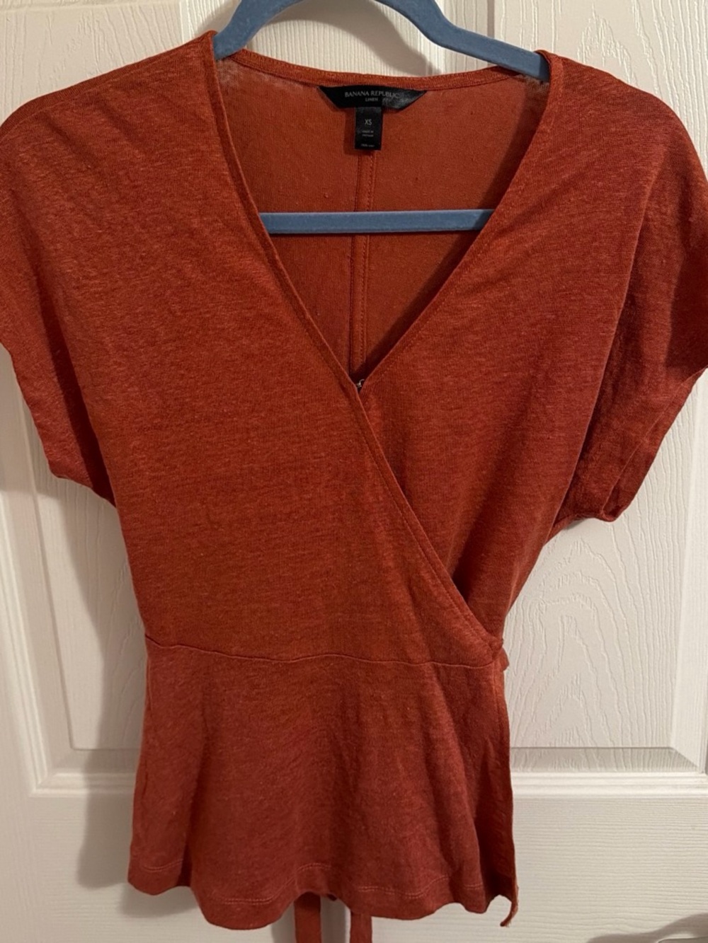 Banana Republic Burnt Orange Wrap-Front Women's Top